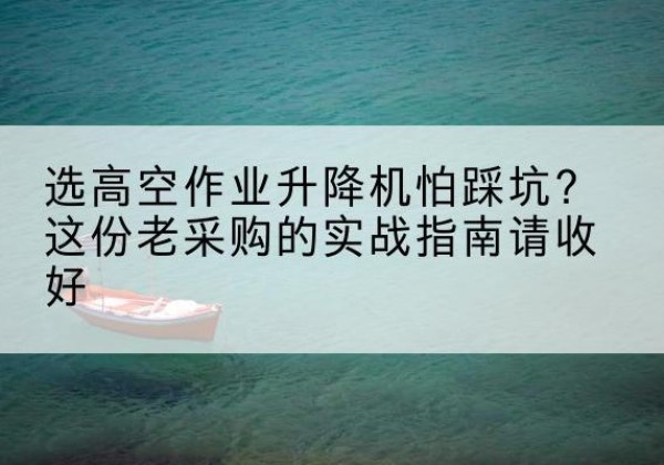 昌邑高空作业升降机厂家推荐-选高空作业升降机怕踩坑？这份老采购的实战指南请收好